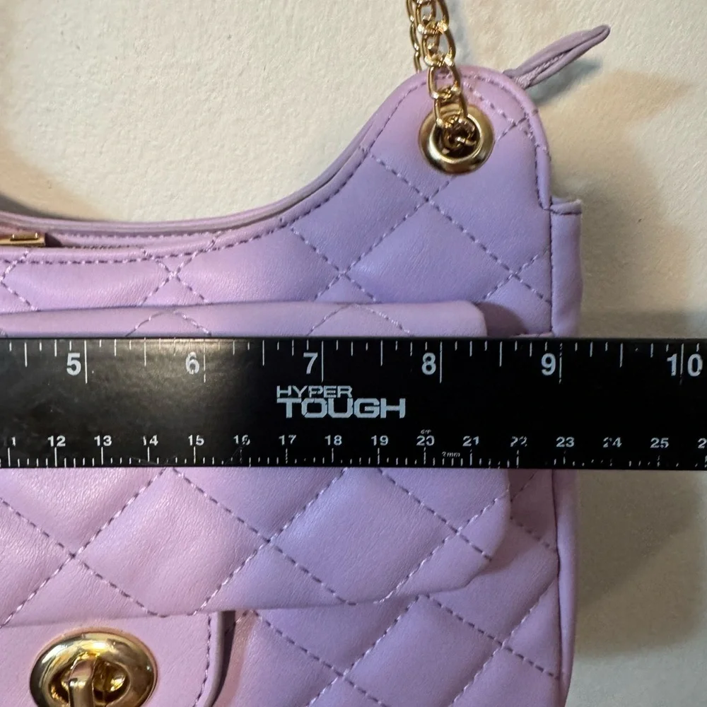 Lavender Quilted Chain Shoulder Bag - Picture 7 of 7